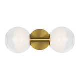 Merrick 2 Light Wall Sconce 15", Modern Brass
