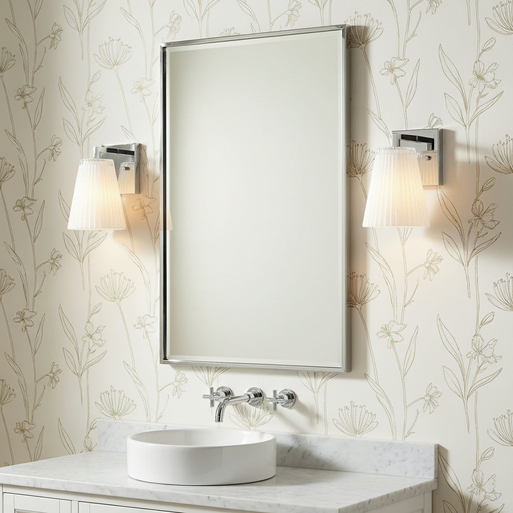 Margot Wall Sconce 8", Chrome for Transitional home with White wallpaper