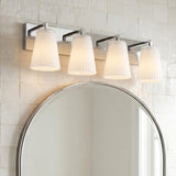 Margot 4 Light Vanity, Chrome for Modern home with White Tile
