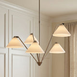 Odalyn 5 Light Chandelier 31, Brushed Nickel for Transitional home with White Shiplap