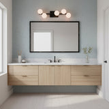 Veya 5 Light Wall Sconce 24" for Modern home with Light Blue Tile