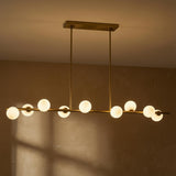 Veya 9 Light Linear Chandelier 49" for Modern home with Warm Beige Siding