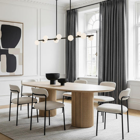 Veya 9 Light Linear Chandelier 49", Aged Iron and Milk Glass