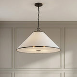 Gael Large Pendant 28", Aged Iron for Transitional home with White Paneling