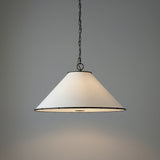 Gael Large Pendant 28" for Farmhouse home with White Fabric Shade