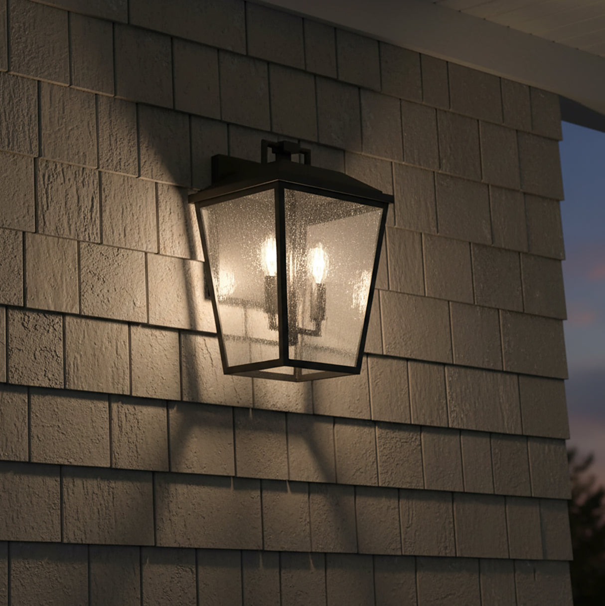 Harrison Outdoor Medium Wall Light 14, Old Bronze for Modern Farmhouse home with Gray Siding