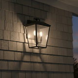 Harrison Outdoor Medium Wall Light 14, Old Bronze for Modern Farmhouse home with Gray Siding