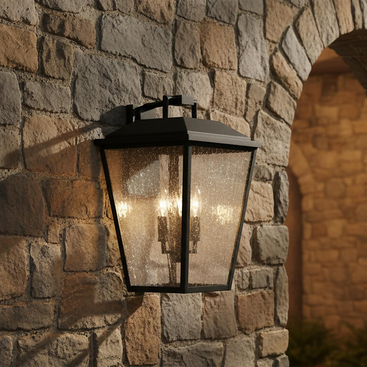 Harrison Outdoor Large Wall Light 16", Textured Black