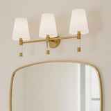 Audrey 3 Light Vanity, Modern Brass and Milk Glass
