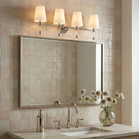 Audrey 4 Light Vanity for Modern home with Beige Tile