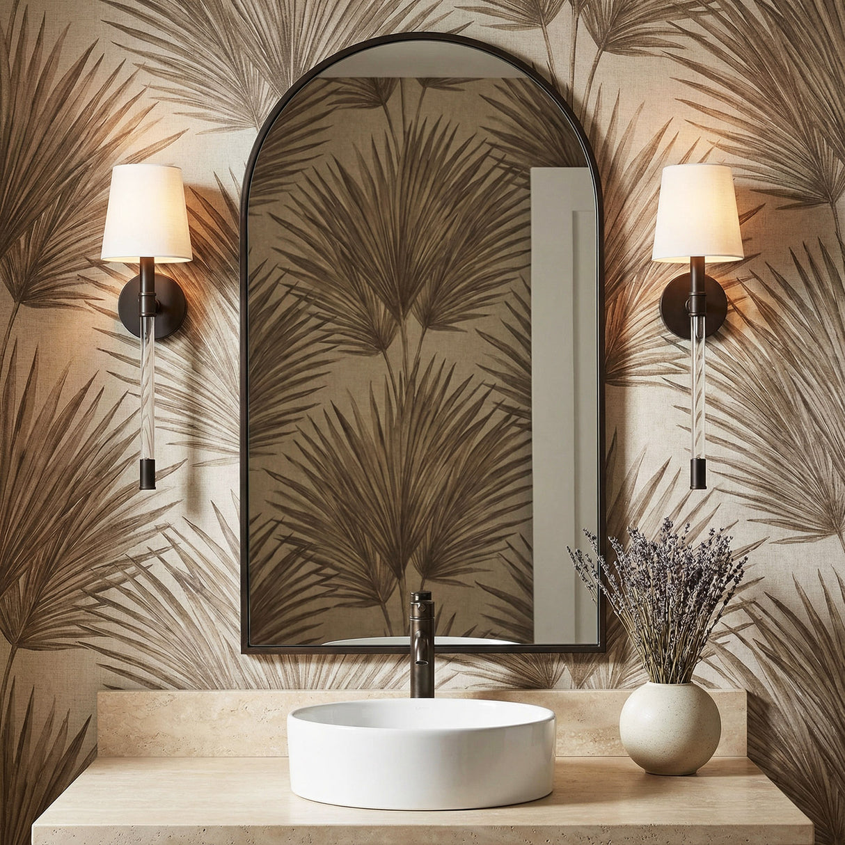 Audrey Wall Sconce 19" for Transitional home with Beige Siding