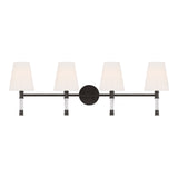 Audrey 4 Light Vanity, Aged Iron and Milk Glass