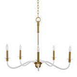 Audrey 5 Light Chandelier 32", Modern Brass