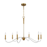 Audrey 6 Light Chandelier 42", Modern Brass