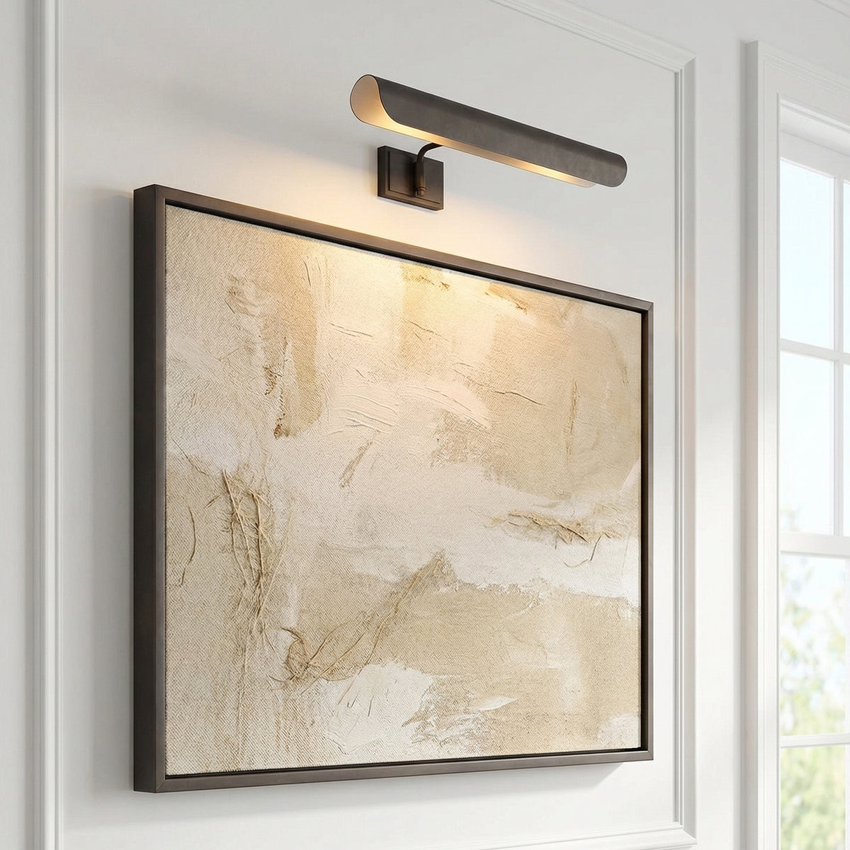 Denton Picture Light 18", Aged Iron for Modern home with White Wall