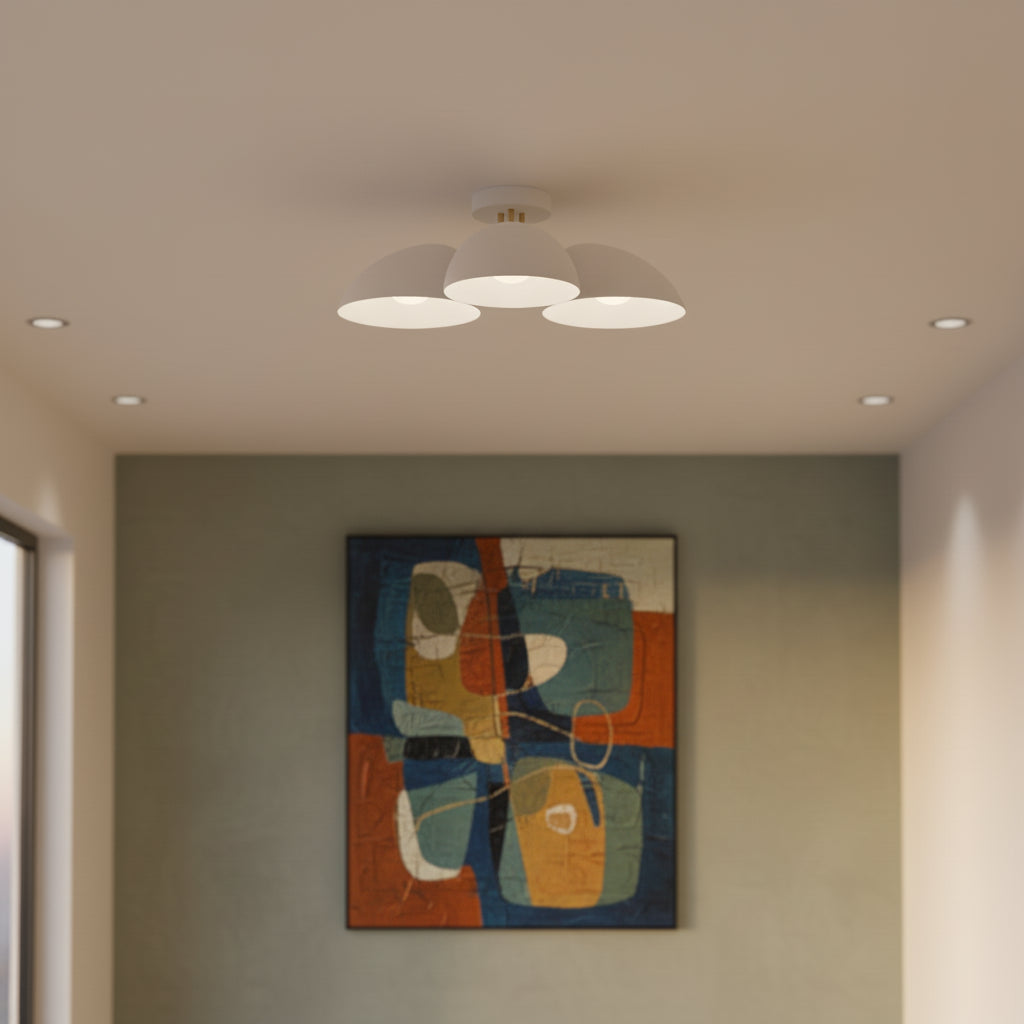Camden Semi-Flush 24", Matte White for Modern home with White Walls