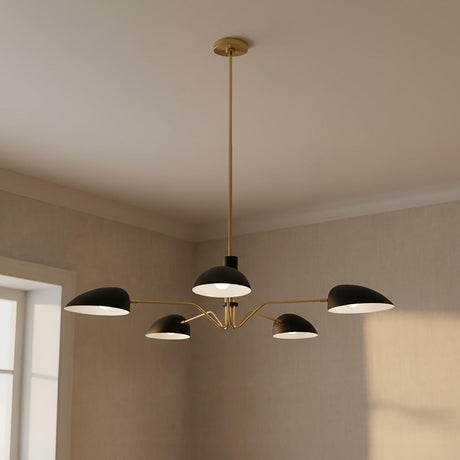 Camden 5 Light Chandelier 48", Matte Black