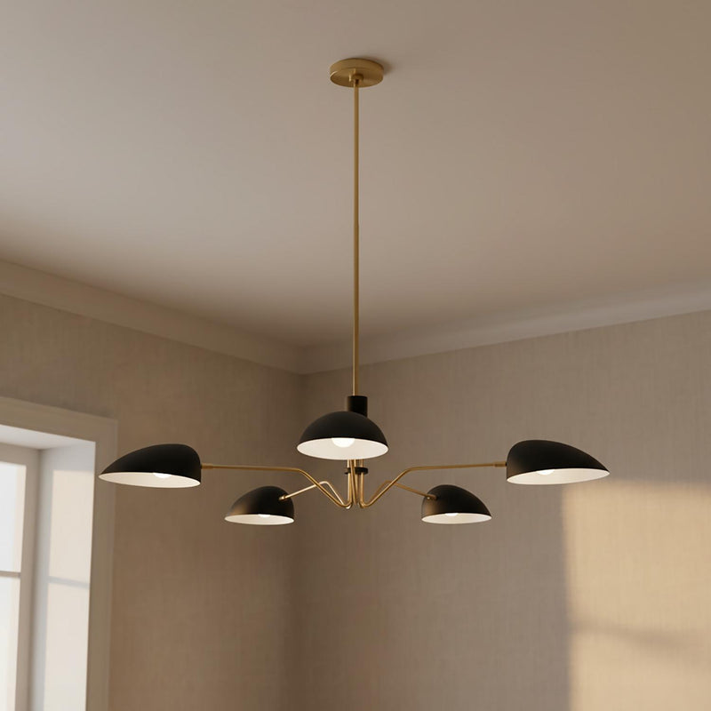 Camden 5 Light Chandelier 48", Matte Black