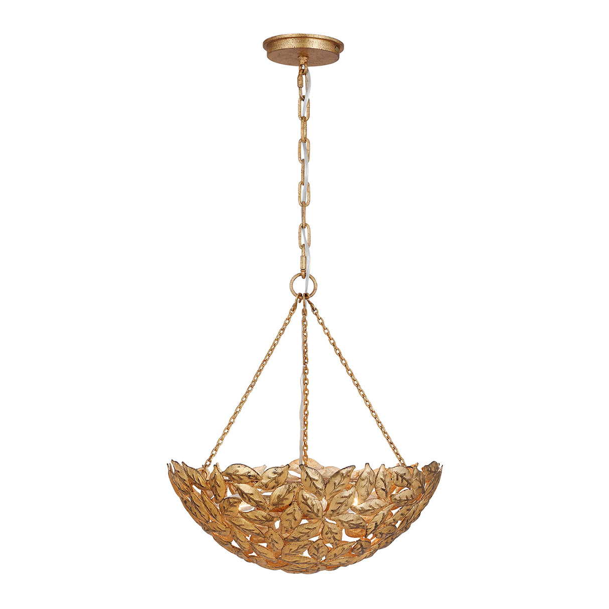 Floren Small Pendant 16", Aged Gilded Brass