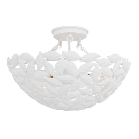 Floren Semi-Flush 16", Textured White