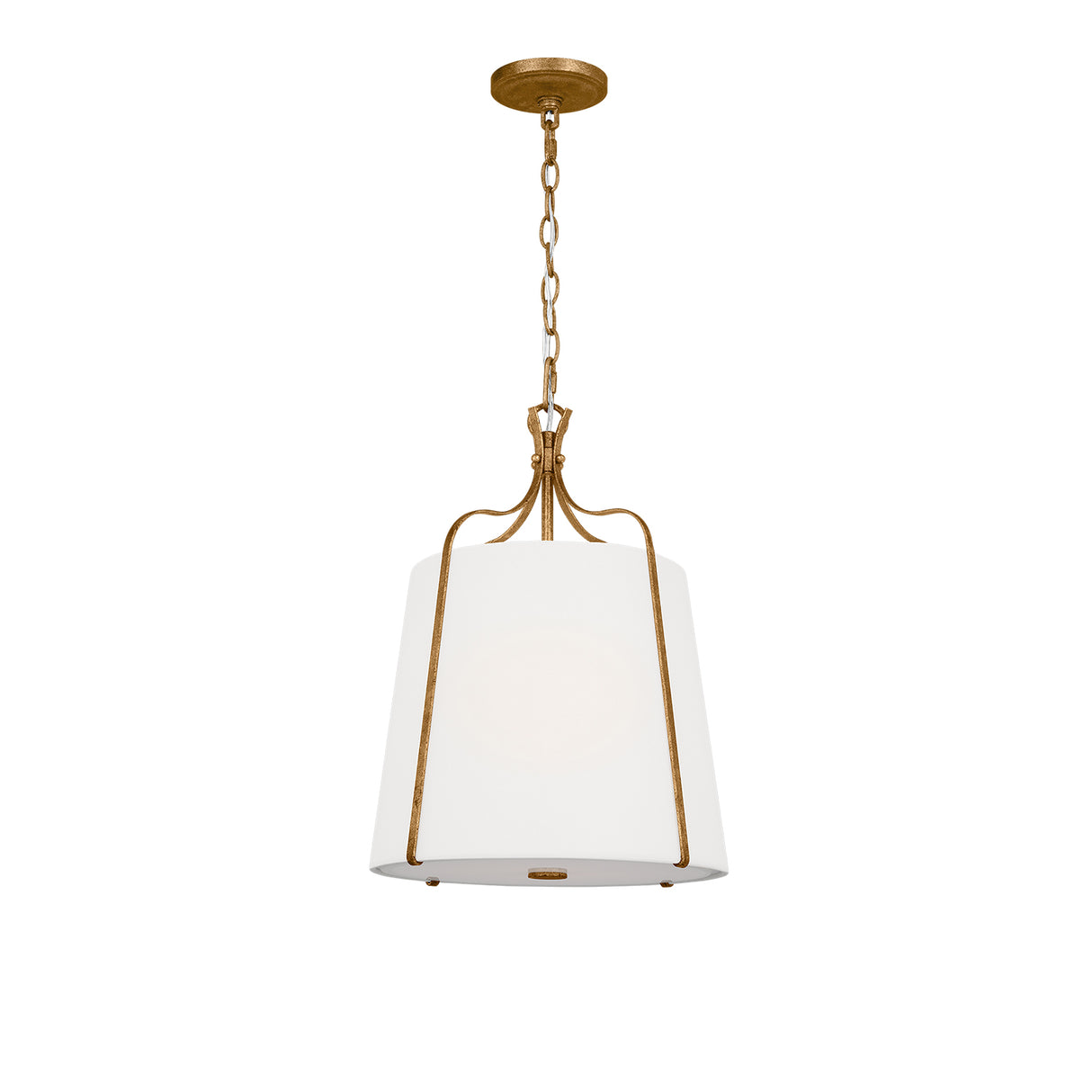 Isleton Small Pendant 14", Aged Gilded Brass