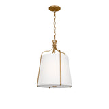 Isleton Small Pendant 14", Aged Gilded Brass