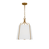 Isleton Small Pendant 14", Aged Gilded Brass