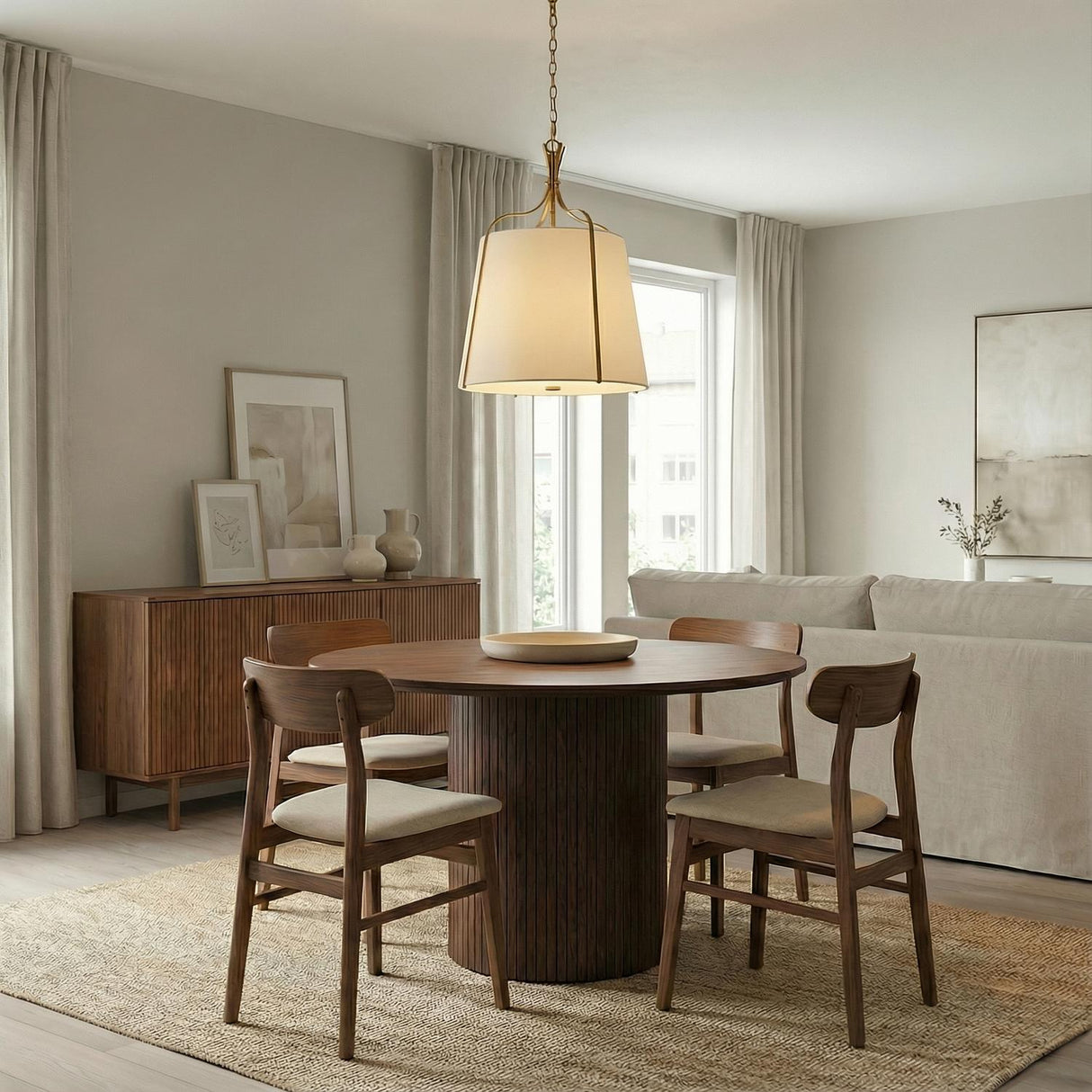 Isleton Medium Pendant 18", Aged Gilded Brass