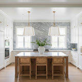 Isleton Large Pendant 24", Aged Gilded Brass