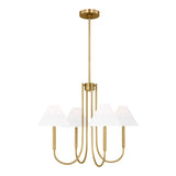Hazelton 4 Light Chandelier 30", Satin Brass