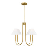 Hazelton 4 Light Chandelier 30", Satin Brass