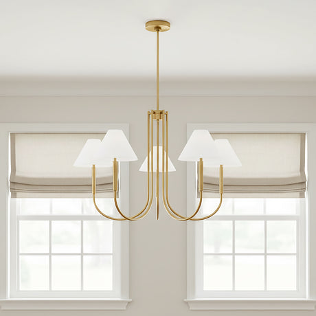 Hazelton 5 Light Chandelier 38" for Transitional home with White Walls