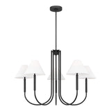 Hazelton 5 Light Chandelier 38", Matte Black