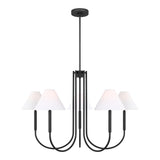 Hazelton 5 Light Chandelier 38", Matte Black