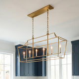 Grayden Linear Lantern 48" for Modern Farmhouse home with Navy Blue Cabinets