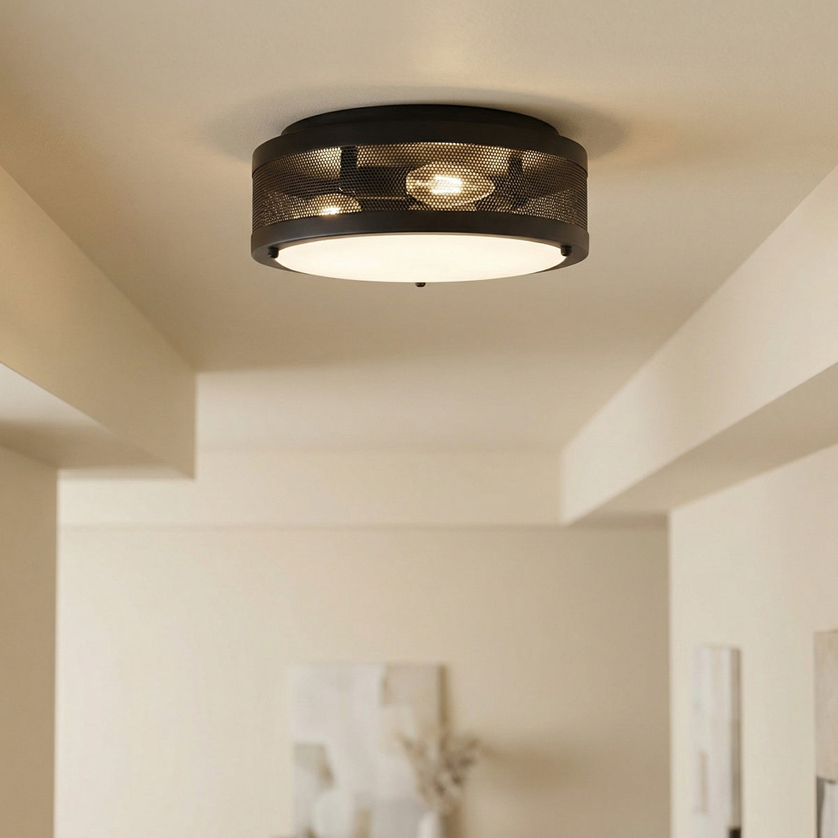 Nelson Flush Mount 12" for Modern home with Matte Black fixture