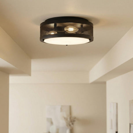 Nelson Flush Mount 12", Matte Black