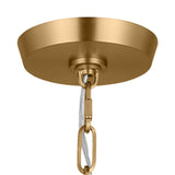 Paloma Pendant 22", Modern Brass and Rattan