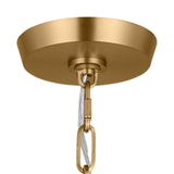 Paloma Pendant 30", Modern Brass and Rattan