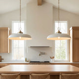 Franklin Pendant 20", Matte White and Modern Brass for Modern Farmhouse home with White Siding