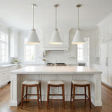 Classon Large Pendant 19", Matte White and Polished Nickel