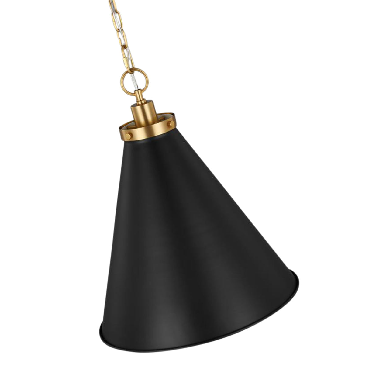 Classon Medium Pendant 16", Matte Black and Modern Brass