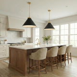 Classon Wide Pendant 23", Matte Black and Modern Brass