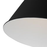 Classon Medium Pendant 16", Matte Black and Polished Nickel