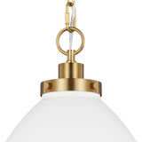 Rodney Medium Pendant 16", Matte White and Modern Brass