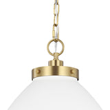 Rodney Large Pendant 18", Matte White and Modern Brass
