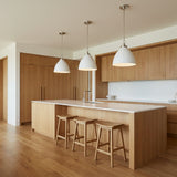 Rodney Medium Pendant 16, Matte White and Polished Nickel for Modern home with Wood Cabinets