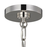Rodney Large Pendant 18", Matte White and Polished Nickel