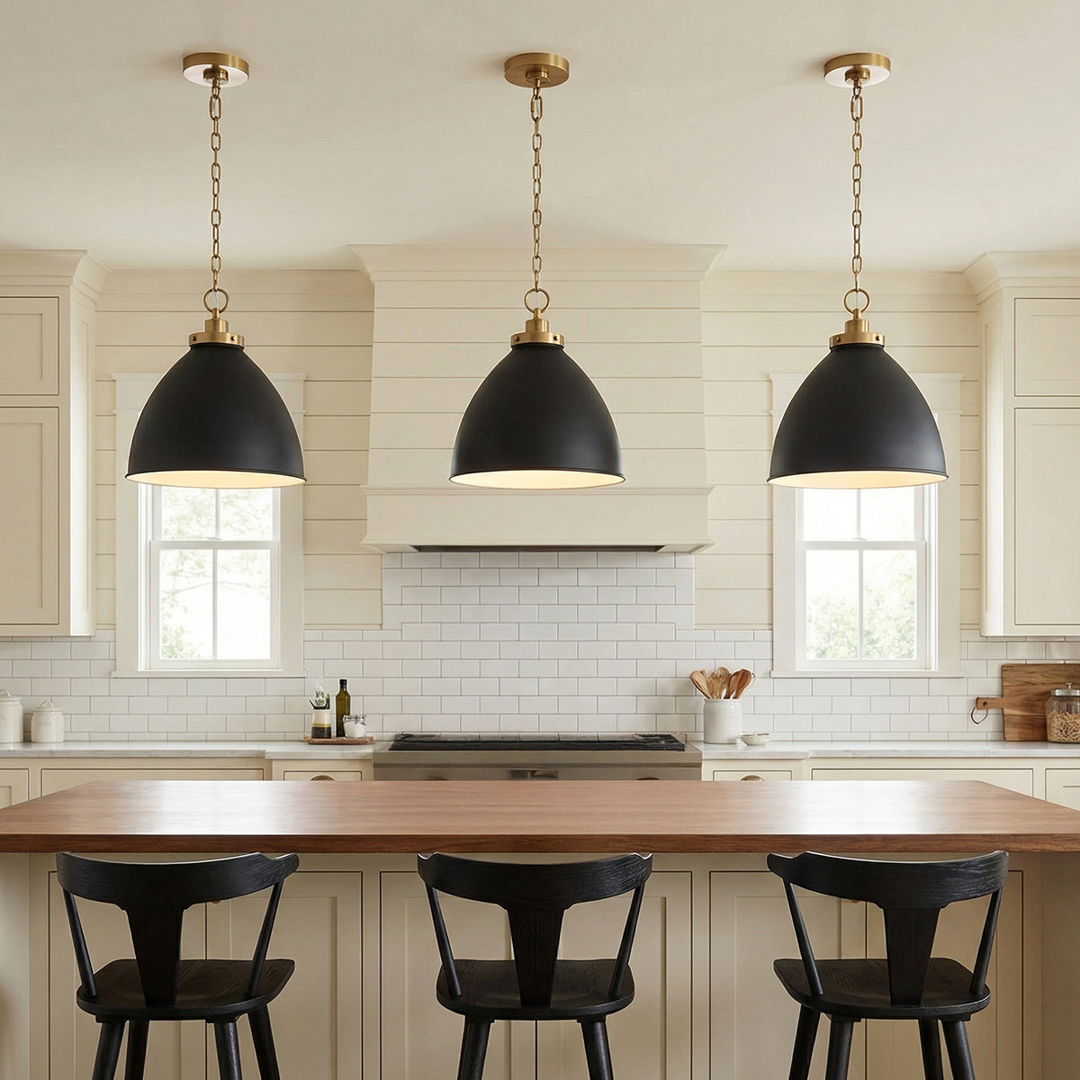 Rodney Medium Pendant 16" for Modern Farmhouse home with White Shiplap