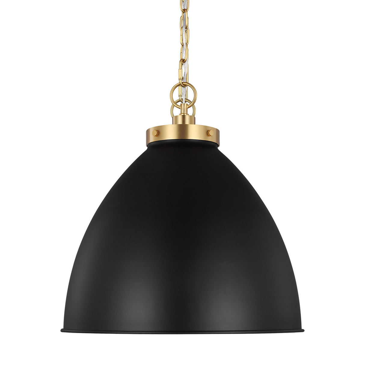 Rodney Large Pendant 18", Matte Black and Modern Brass